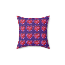 Load image into Gallery viewer, Hearted Faux Suede Square Pillow
